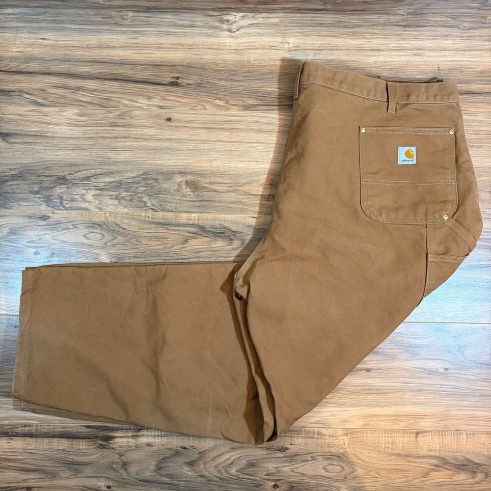 Carhartt Vintage B01 BRN Firm Duck Double Front Dungaree USA Mens 48x30 Pants